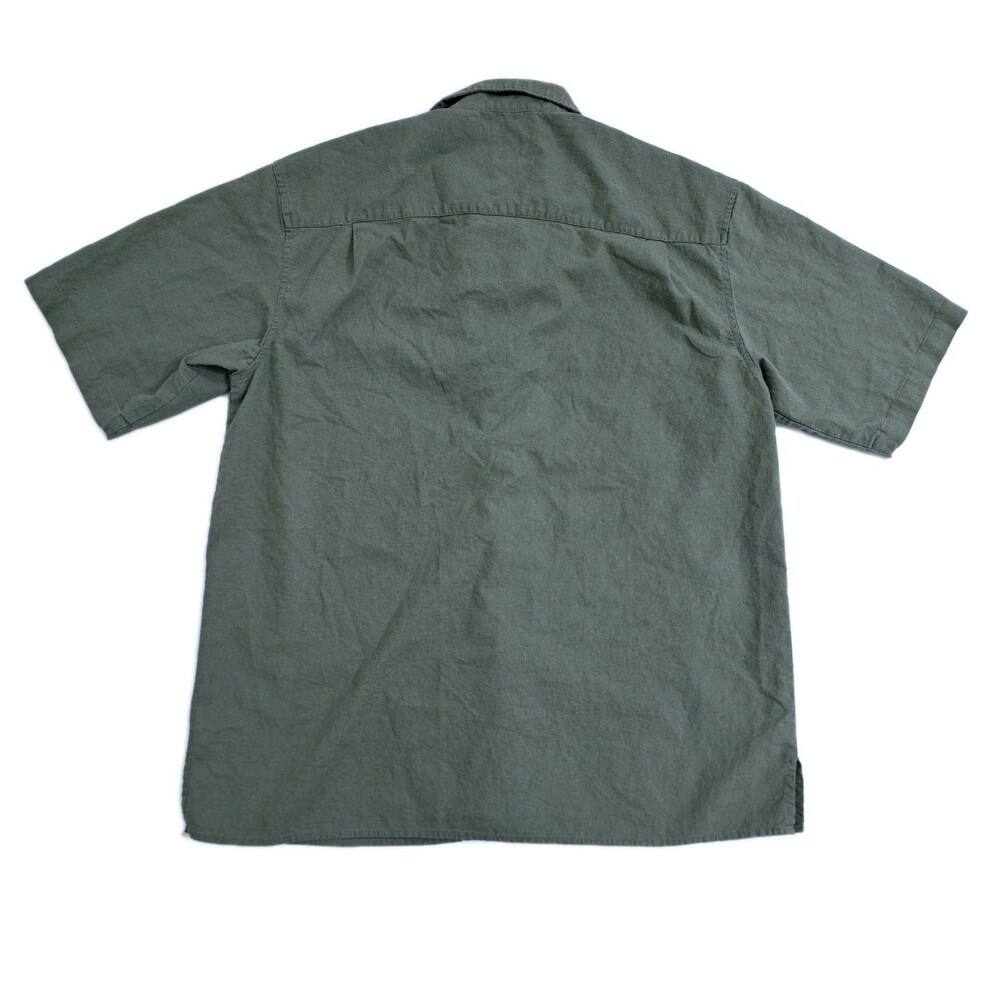 Bamboo Hawaiian Linen Rayon Rockabilly Tropical Island Shirt Size Medium Green - Picture 4 of 6